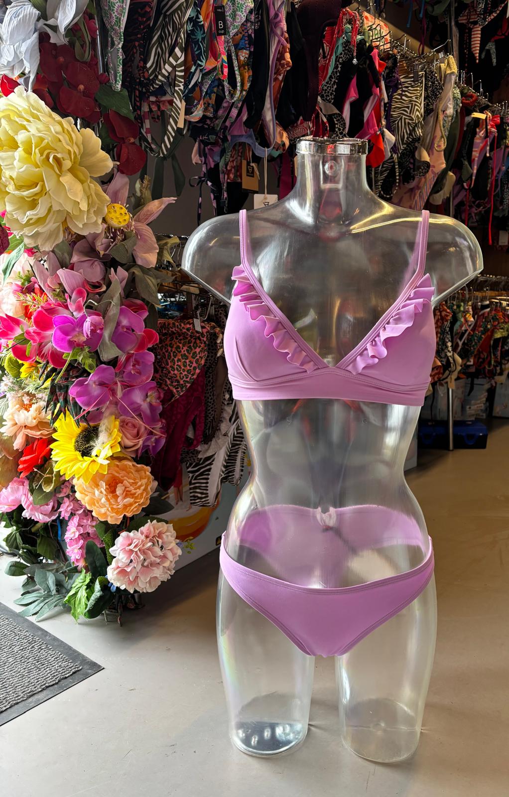 Shiwi Women’s Ruffled Triangle Bikini - Lilac Ruffle