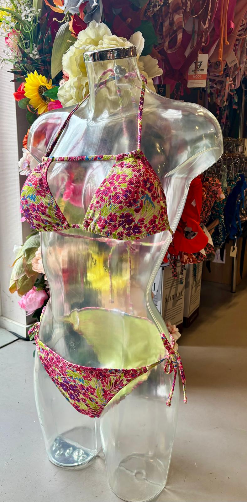 Shiwi Ladies Bikini Floral Multicolor – Bold Prints & Playful Ties classic design on model