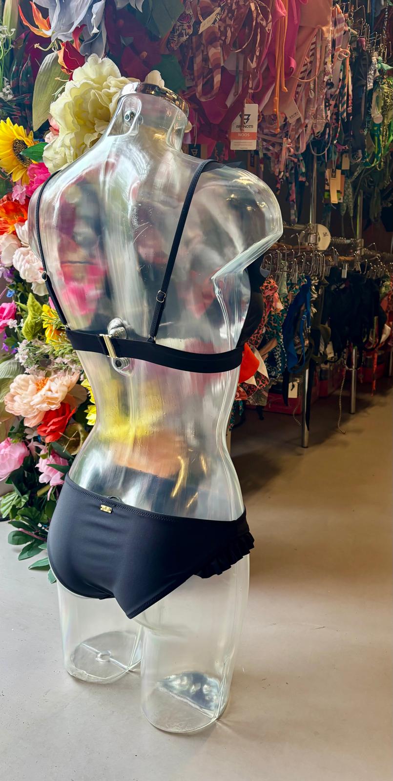 Shiwi Black Bikini detail - ruffles and premium fabric
